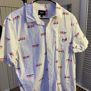 Medium, white button up shirt